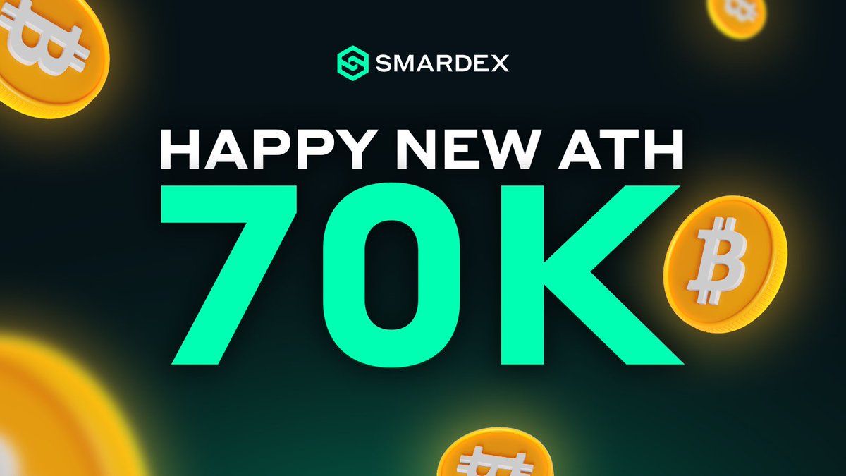 SmarDex's tweet image. If you're reading this, BRAVO!

HAPPY $70k $BTC ATH