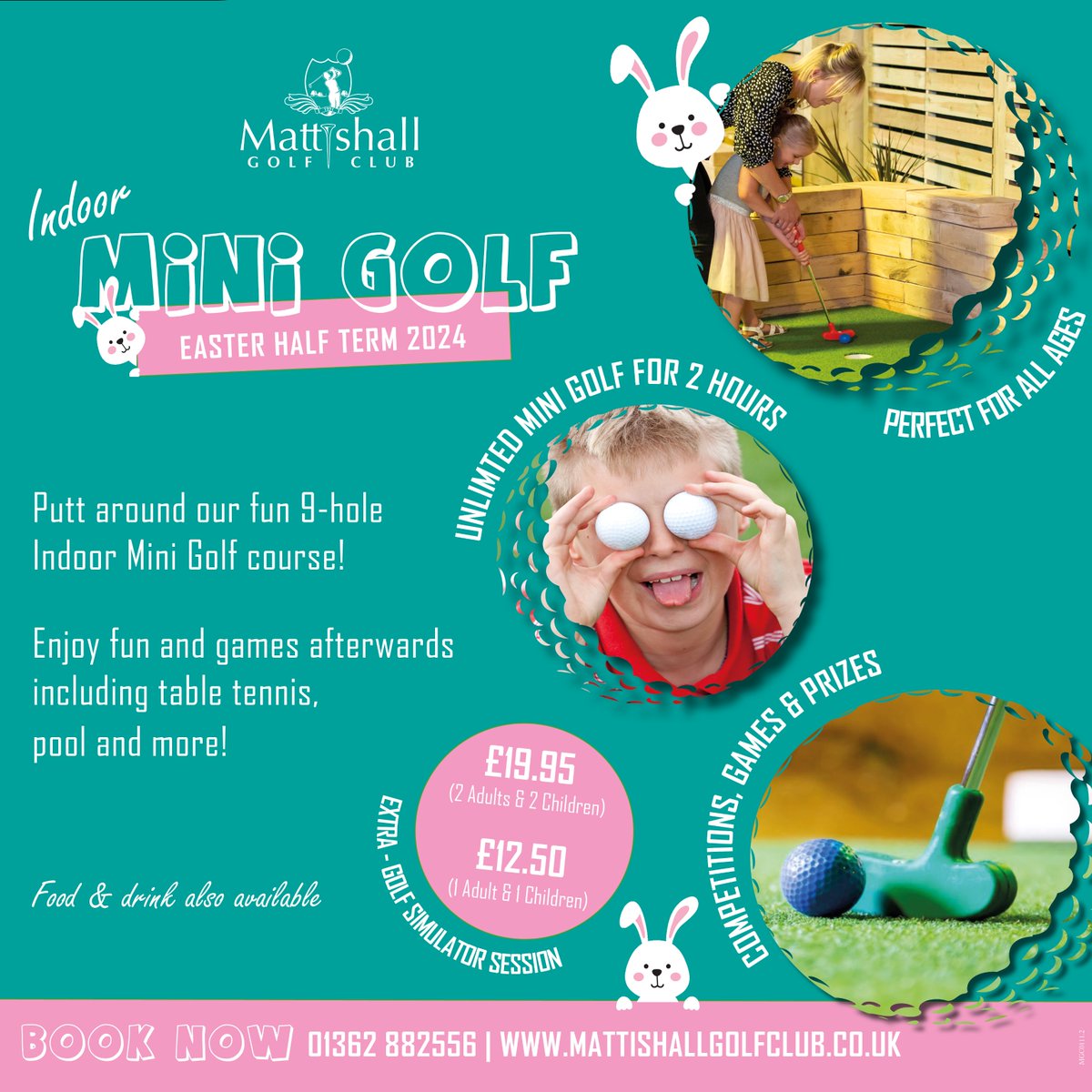 Get ready to hop around our Easter themed Indoor Mini Golf fun! 🐰⛳️

Our egg-citing Easter half-term discount will be available on our online booking system from 28th March – 14th April

Don't miss out on the egg-straordinary fun!