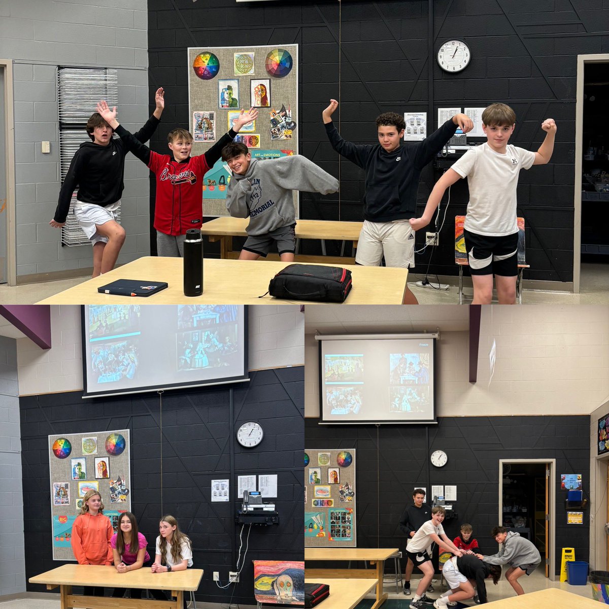 Fun times playing art Tableau with 6th grade <a href="/SVMSEagles/">SVMS Eagles</a> 💛💙😁