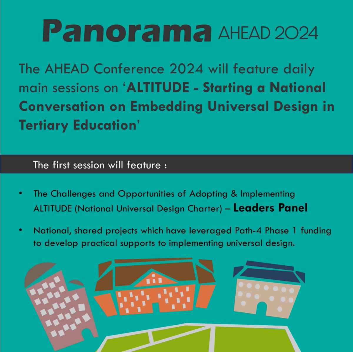 Have you heard about the ALTITUDE Leader's panel coming up at #AHEAD2024? Get registered to keep up-to-date with the new national #UniversalDesign strategy coming soon for further and higher education - buff.ly/491MeDL