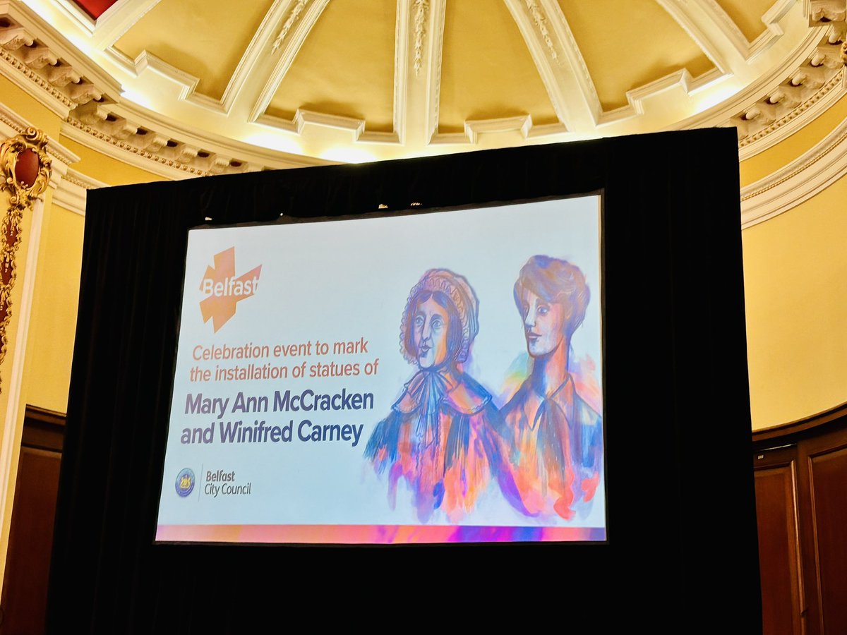 This #InternationalWomansDay its fantastic to see statues unveiled to acknowledge the constructive + positive contributions two Belfast women gave to this City & Ireland during their lives. 

#MaryAnnMcCracken 
#WinifredCarney 

Kudos to all who made this happen.