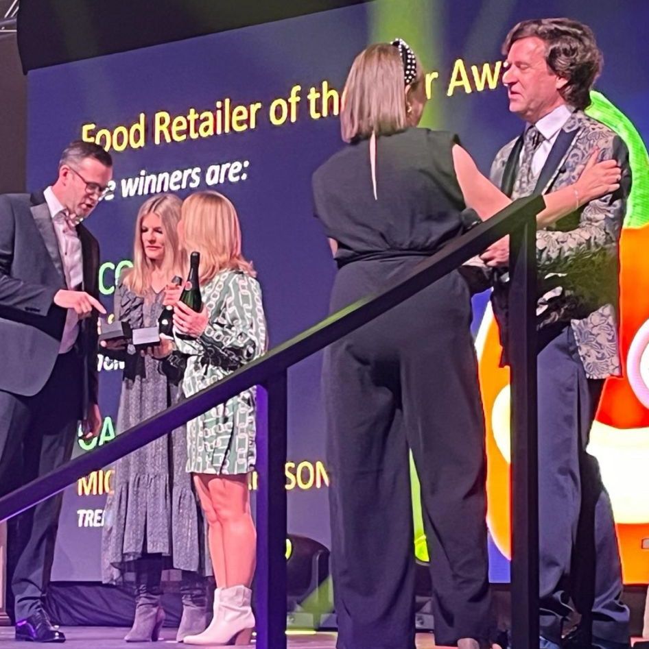 Last night, we attended the Blue Diamond Awards 2024!

We had the honour of presenting the Food Retailer of the Year award with Chris Giles, crowning both Coton Orchard and Trentham as this year's well-deserved winners!

#BlueDiamondAwards2024 #FoodRetailerOfTheYear