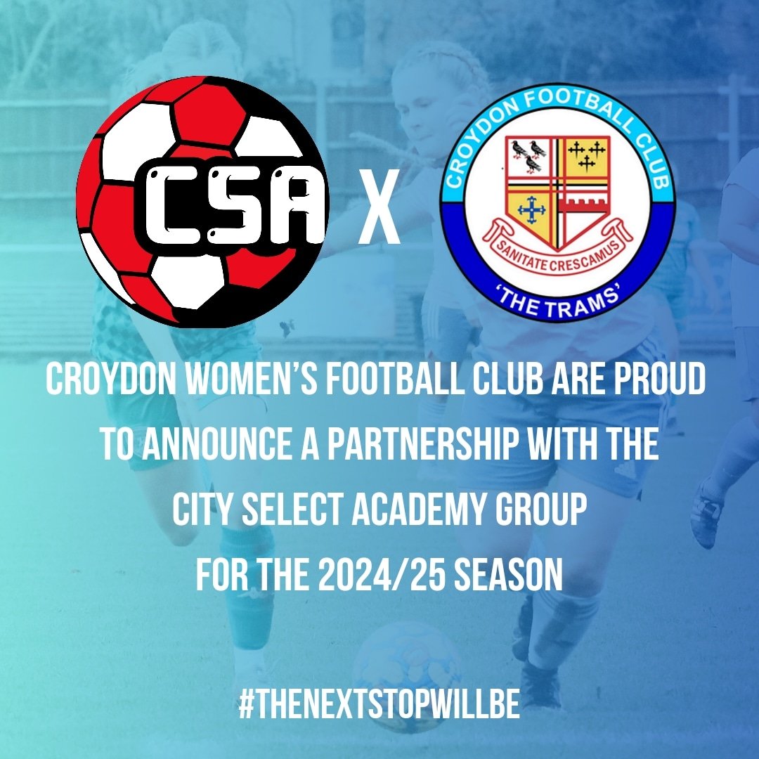 📣NEW PARTNERSHIP ANNOUNCEMENT 📣 We are pleased to announce a new partnership with City Select Academies. We will be partnering with City Select as part of their new academy programme based at Selhurst Sports Arena from the 24/25 season. #WeAreCroydon #TheNextStopWillBe