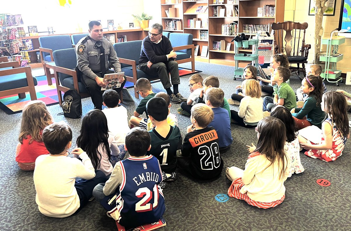 Pocopson loves Trooper Carter! Thank you for reading to us for Read Across America Week!