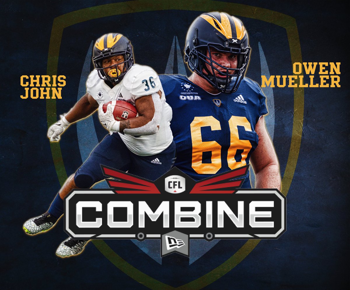 Best of luck to Chris John and Owen Mueller as they compete at today’s @CFL Regional combine! Go get yours!