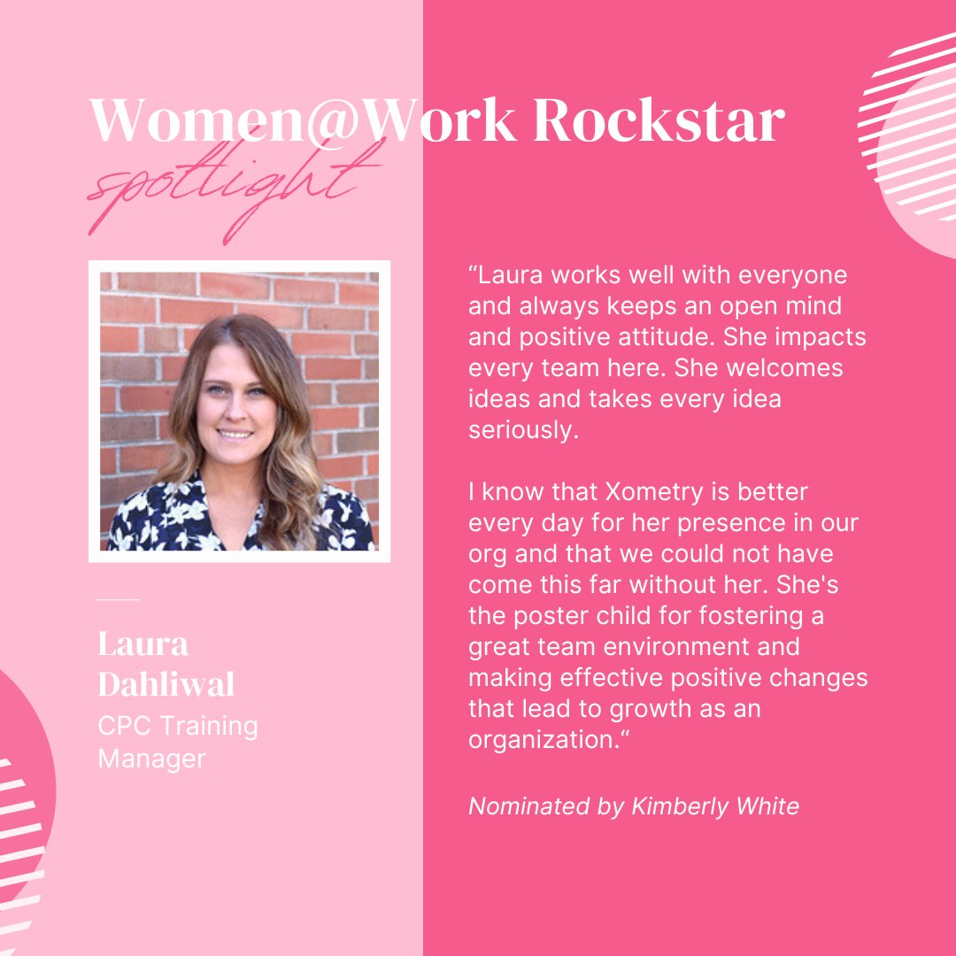 Now, during #InternationalWomensHistoryMonth — and #InternationalWomensDay today — our Women @ Work ERG is celebrating our very own 'rockstars,' nominated by their colleagues across Xometry. I am incredibly proud of our colleagues, and thought I'd share their stories here.