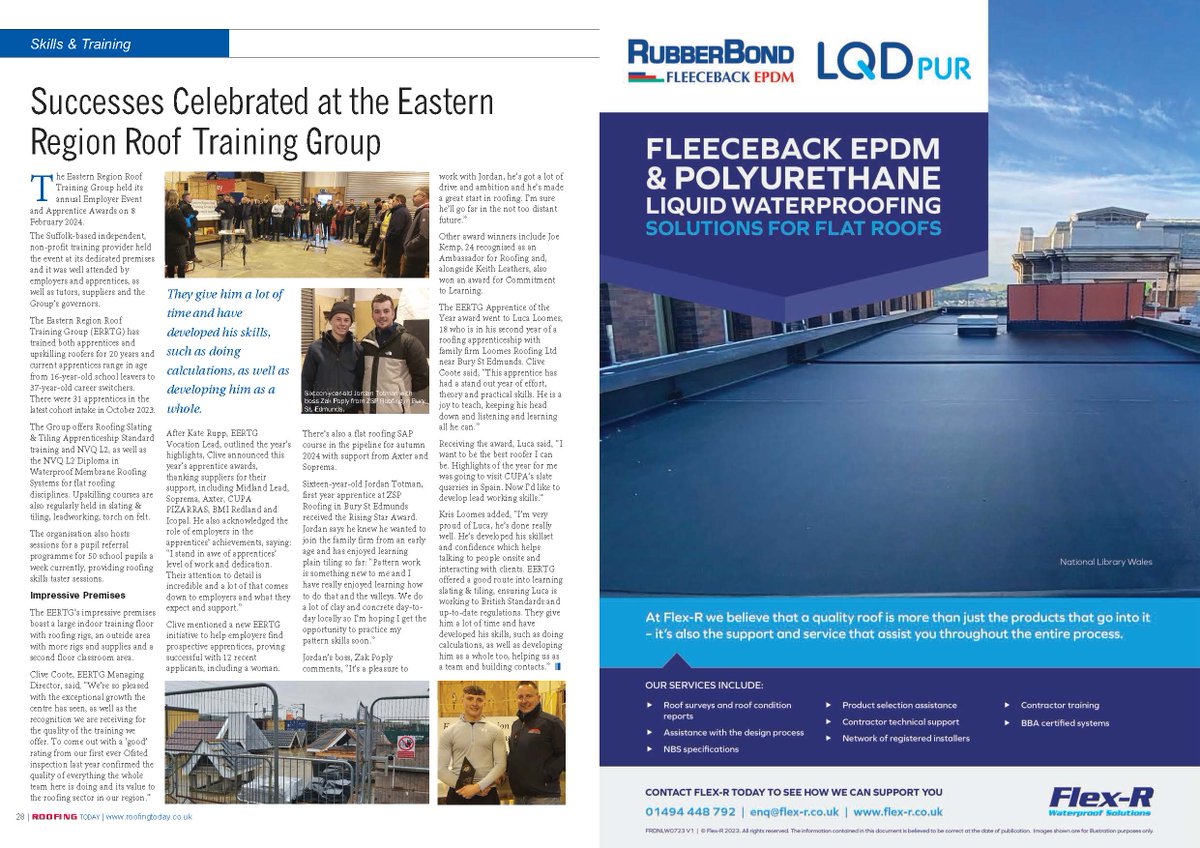 Roofing Today (@roofingtoday) on Twitter photo 📰 Roof #training group <a href="/ERRTG01/">EasternRoofTraining</a> celebrated success at its annual Employer Event & #Apprentice Awards in February – see the winners in #Roofing Today’s March edition 👉 roofingtoday.co.uk/wp-content/upl… (p28) 📰 Roof #training group <a href="/ERRTG01/">EasternRoofTraining</a> celebrated success at its annual Employer Event & #Apprentice Awards in February – see the winners in #Roofing Today’s March edition 👉 roofingtoday.co.uk/wp-content/upl… (p28)