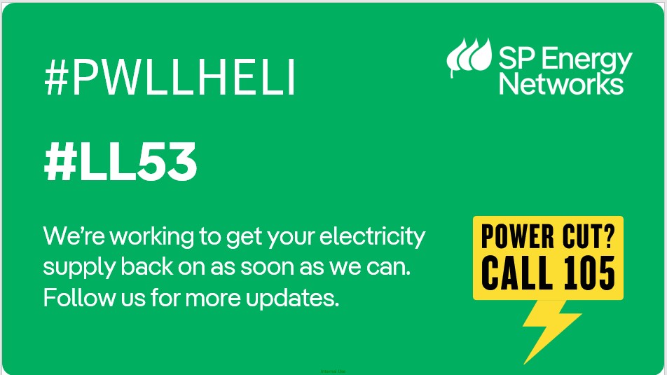 SPEnergyNetwork's tweet image. We are aware of a #POWERCUT in #LL53 #Pwllheli. Our engineers are working to restore supplies. Sorry for the inconvenience.