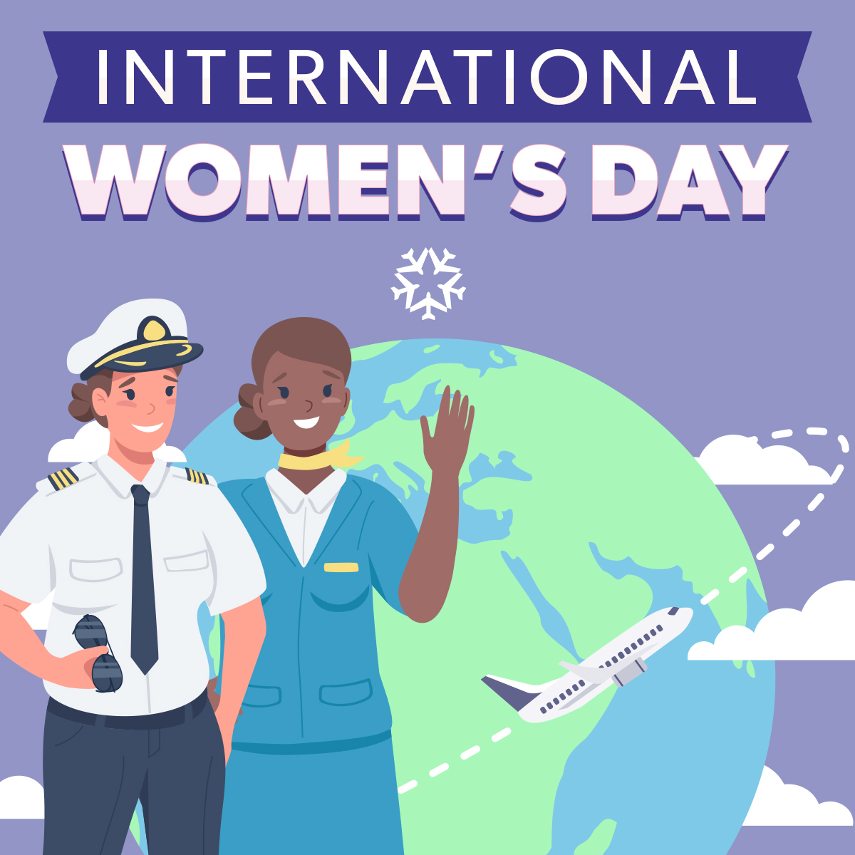 Happy #InternationalWomensDay! Today we celebrate women everywhere, especially those who help us take flight including pilots, flight attendants, aviation maintenance technicians and more! ✈️👩🏼‍✈️👩🏾‍✈️