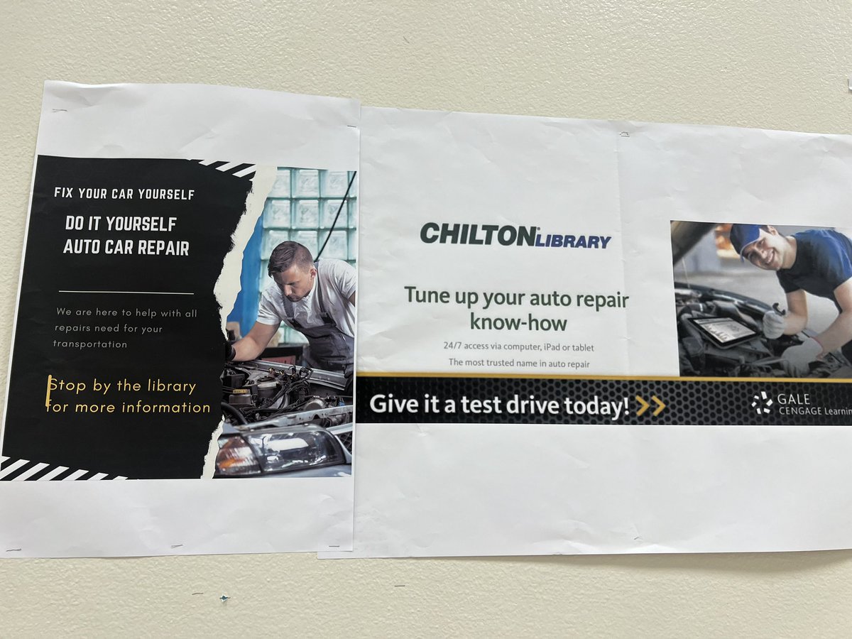 Molinalibrary's tweet photo. Do you know the library can help you fix your car? Stop by today for more information .@MolinaHigh 
@DISD_Libraries https://t.co/NrAUivFDRF
