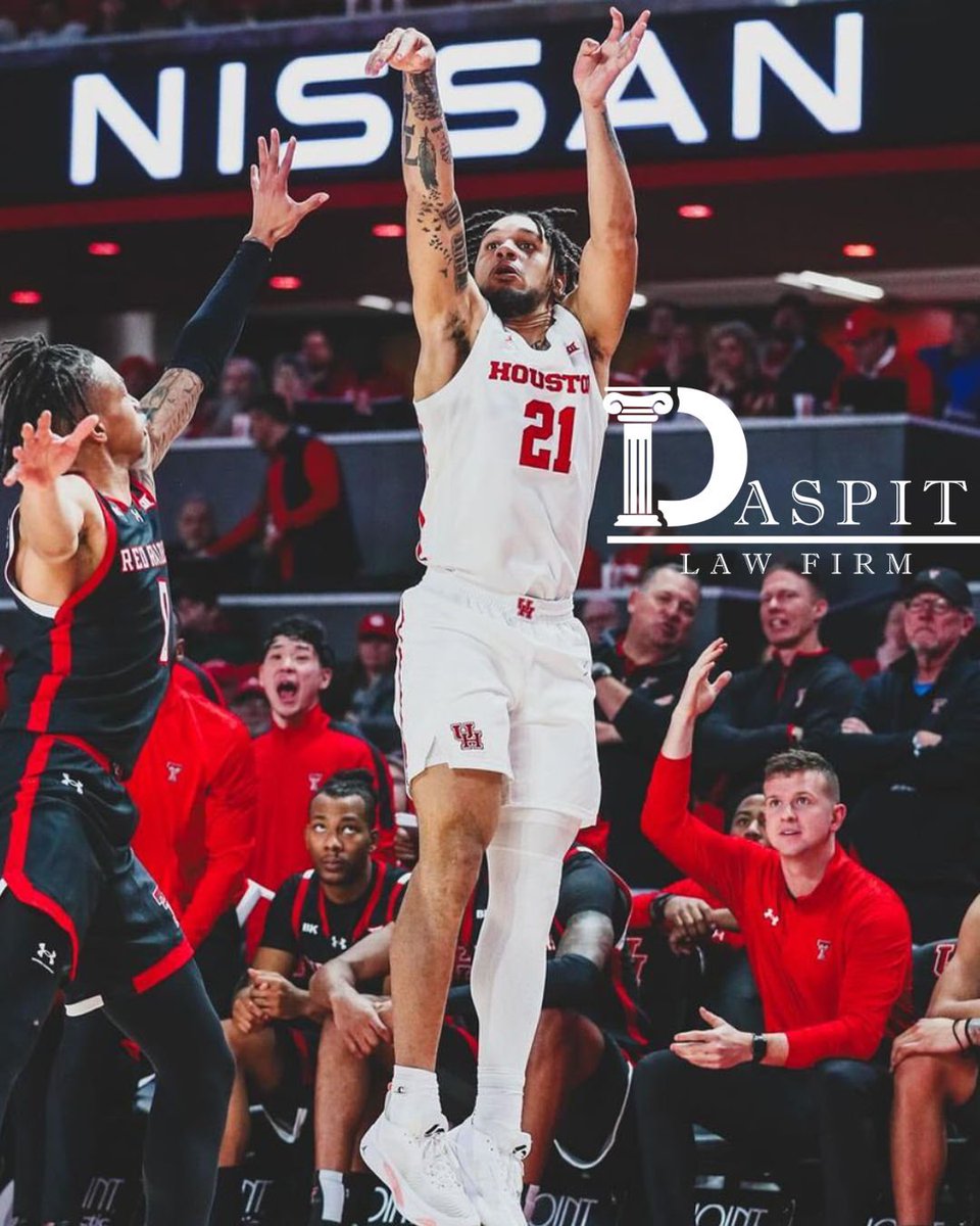 Securing dominant wins on the court and embodying legal excellence. UH basketball teams with the nation’s best law firm - Daspit Law. #DaspitLawFirm #TeamDaspit