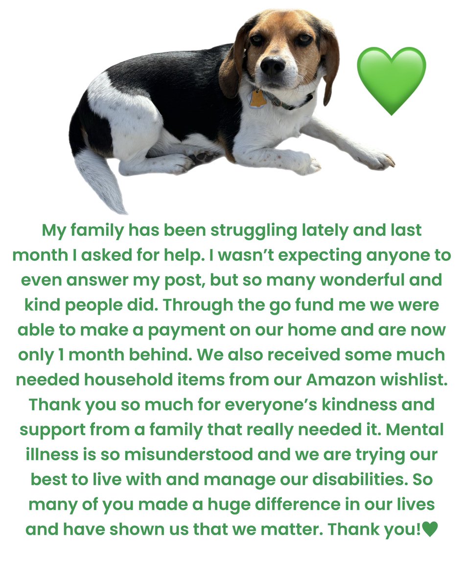 Thank you for all the love you have shown me and my family!🐶 #dogcommunity #beagles #mentalhealth #ThankYou