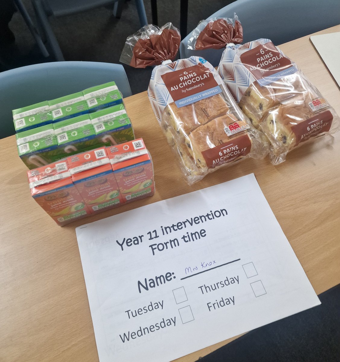 My year 11 intervention groups got breakfast this morning for working hard all week. 😊