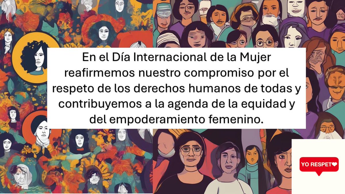 YoRespetoPe's tweet photo. 📰 En el Día Internacional de la Mujer reafirmemos nuestro compromiso por el respeto de los derechos humanos de todas y contribuyemos a la agenda de la equidad y del empoderamiento femenino.
@YoRespetoPe https://t.co/sNEUx1S2gQ