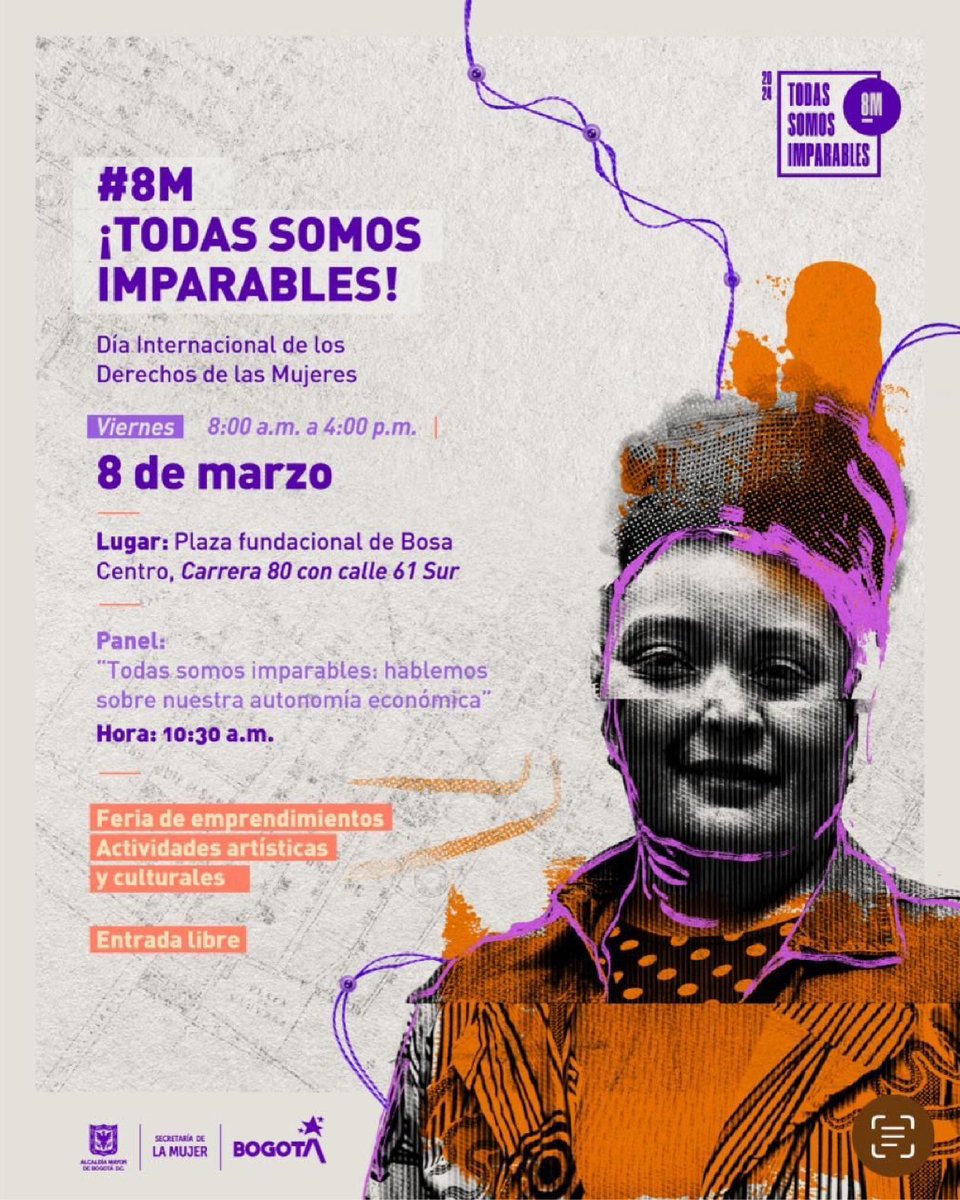 core_woman's tweet photo. @MedLegalColombi @susanamare82 👉 8am a 4pm: Ya estamos presentes con nuestra plataforma educativa #CWTech acompañando @secredistmujer este #8M. Podrás tener información y acceso a #CWTech en la feria de emprendimientos. 

Lugar: Plaza fundacional de Bosa Centro, carrera 80 con 61 Sur, Bogotá, Colombia. https://t.co/Ztj4jwR6YB