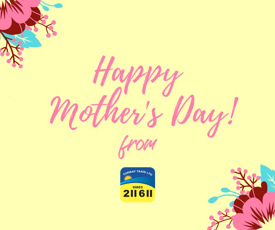 Happy Mother's Day to all the incredible mums out there! 💐 Today, we celebrate you and the love you pour into every moment. Book now ⤵️ 📞 01803 211611 📲 bit.ly/TorbayTaxis211… - #Torquay #TorbayTaxis #Taxi #YourLocalTaxi