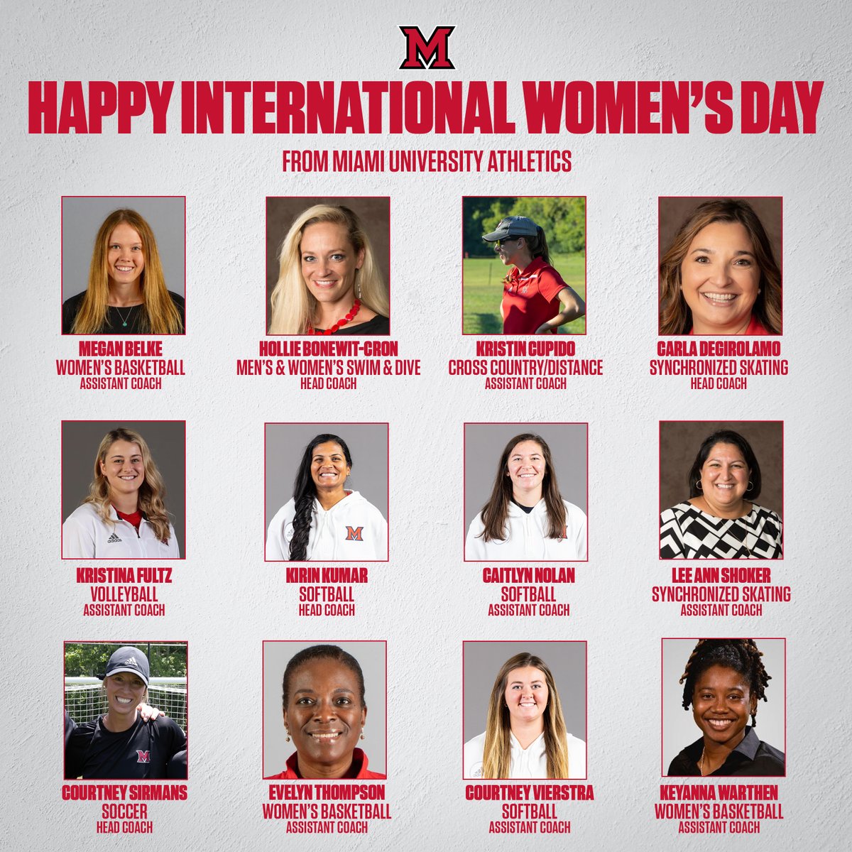 Here's to the incredible women who help Miami Athletics strive towards our goal of Graduating Champions! 

#RiseUpRedHawks