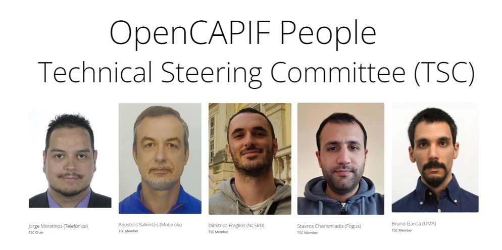 OpenCAPIF (@opencapif) on Twitter photo Join us in congratulating our new TSC members Jorge Moratinos (<a href="/Telefonica/">Telefónica</a>) Apostolis Salkintzis (Motorola Mobility - <a href="/Lenovo/">Lenovo</a>) Dimitris Fragkos (<a href="/NCSR_Demokritos/">NCSR Demokritos</a>), Stavros Charismiadis (<a href="/Fogus_gr/">FOGUS INNOVATIONS & SERVICES PC</a>) and Borja Garcia (<a href="/InfoUMA/">Universidad de Málaga</a>)
ocf.etsi.org/team/
#OpenSource #CAPIF #3GPP #API Join us in congratulating our new TSC members Jorge Moratinos (<a href="/Telefonica/">Telefónica</a>) Apostolis Salkintzis (Motorola Mobility - <a href="/Lenovo/">Lenovo</a>) Dimitris Fragkos (<a href="/NCSR_Demokritos/">NCSR Demokritos</a>), Stavros Charismiadis (<a href="/Fogus_gr/">FOGUS INNOVATIONS & SERVICES PC</a>) and Borja Garcia (<a href="/InfoUMA/">Universidad de Málaga</a>)
ocf.etsi.org/team/
#OpenSource #CAPIF #3GPP #API