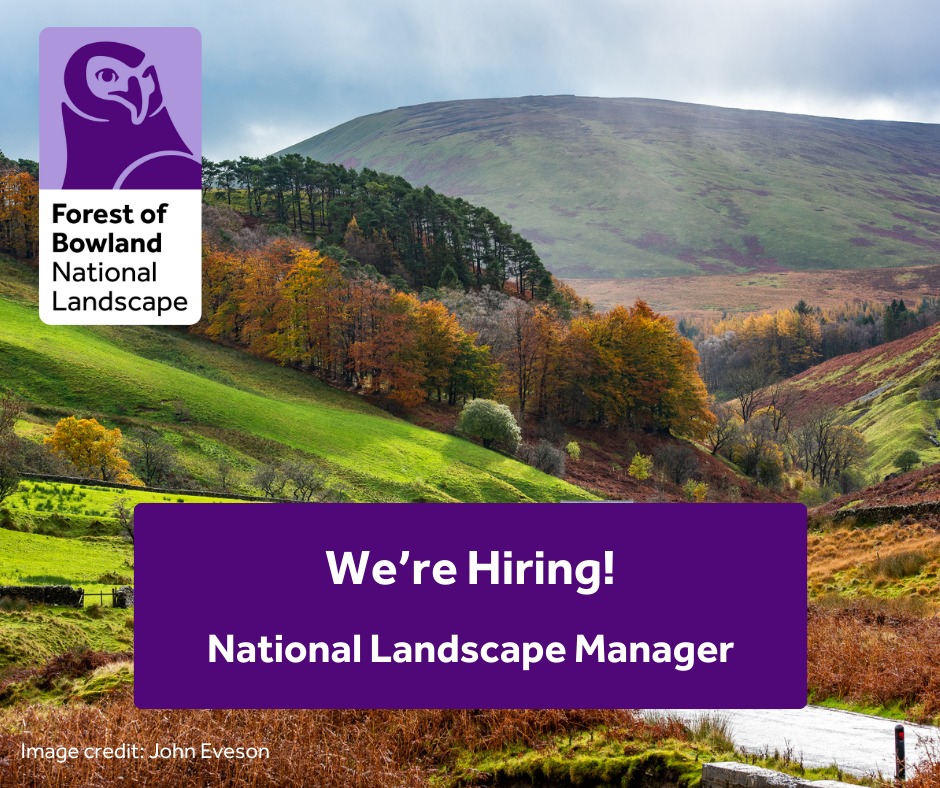 A fantastic job opportunity has arisen to join the Forest of Bowland team as the National Landscape Manager. For further information, and to apply, visit: bit.ly/3uGaKw4 Closing date: 17/03/2024