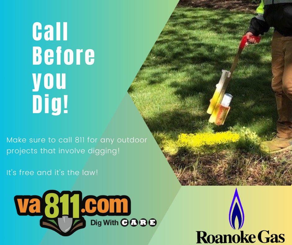 Spring is right around the corner. Make sure to call 811 before beginning your outdoor projects that involve digging.
