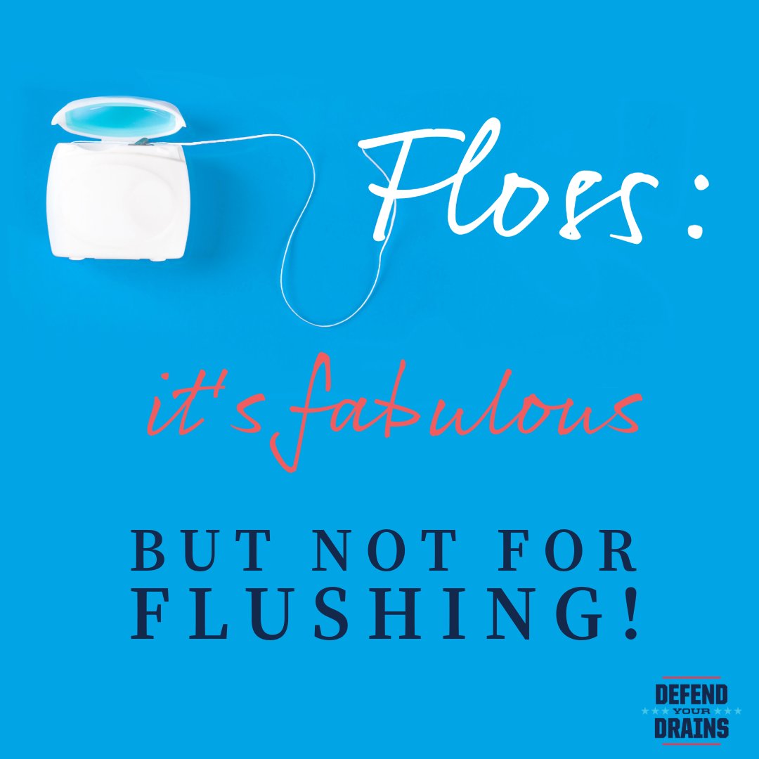 DefendDrainsNTX's tweet image. Floss is great for removing buildup from your teeth, but it becomes the buildup in your pipes! Learn more at defendyourdrainsnorthtexas.com

#DefendYourDrains #Floss