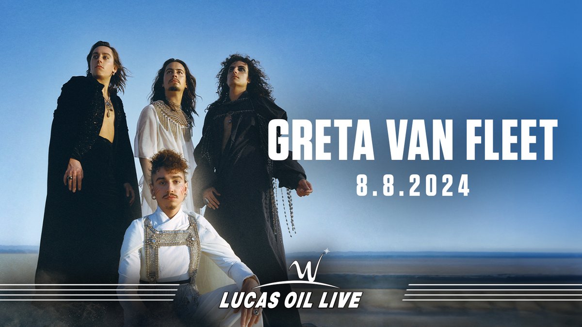 TICKETS ON SALE: Rock out with @GretaVanFleet at #LucasOilLive on August 8! Act fast - get your tickets for the show: bit.ly/3PaMnxx #GretaVanFleet