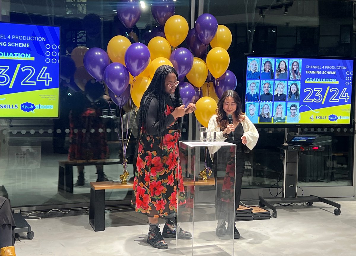 Channel4Skills's tweet image. Last night in Leeds &amp;amp; London we celebrated the graduation of both our Content Creatives and Production Training Scheme cohorts 🥳🎓