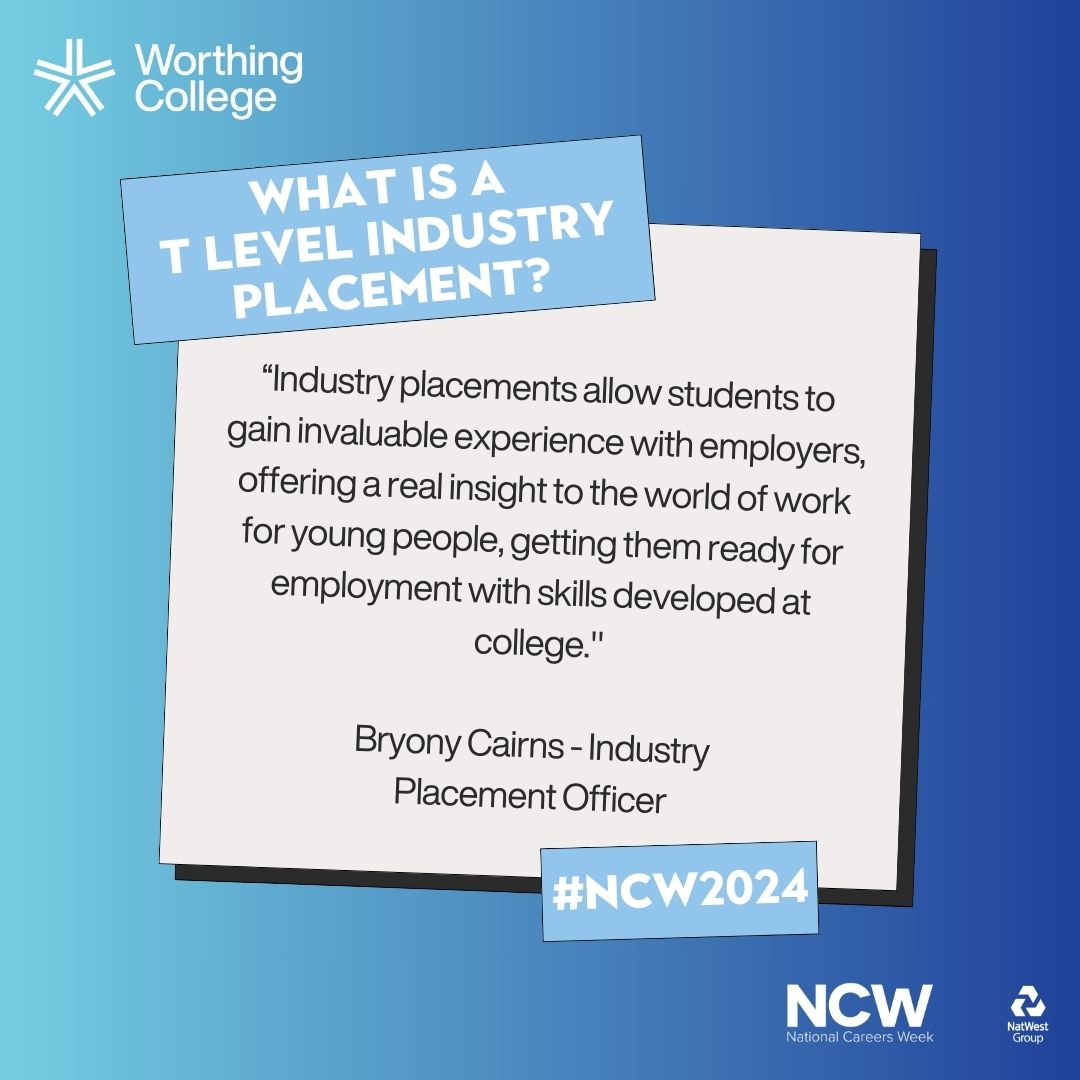 Ready to bridge the gap between the classroom & world of work? Our T Level Industry Placements are the key to a future-proof career! Placements develop your practical skills, gain a deeper understanding of industry & help you make informed career choices. #TLevels #NCW24