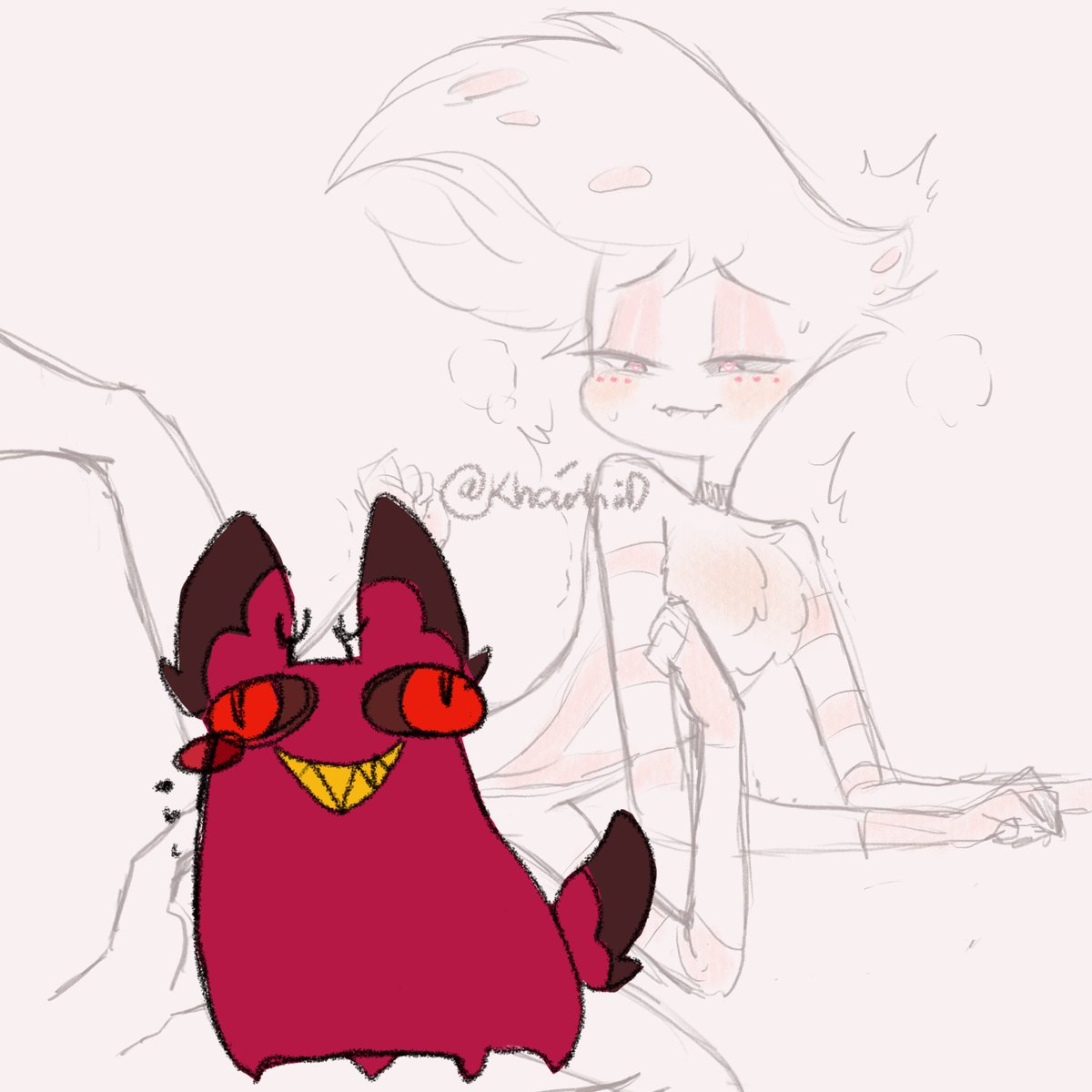 First time drawing  Cursed cat Alastor  😆

—-
#Alastor #AngelDust #RadioDust #Hazbinhotel