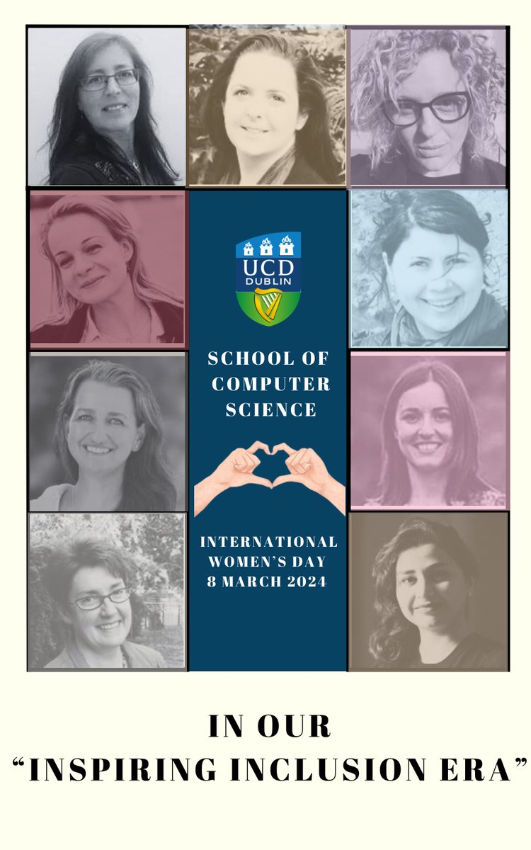 Happy International Women’s Day from all of us at @UCDCompSci ! We are very proud of our female staff and students, and strive to celebrate their achievements. 🎉🎉 We’re in our #InspiringInclusion era, our poster highlights the female academics in our school. 🫶