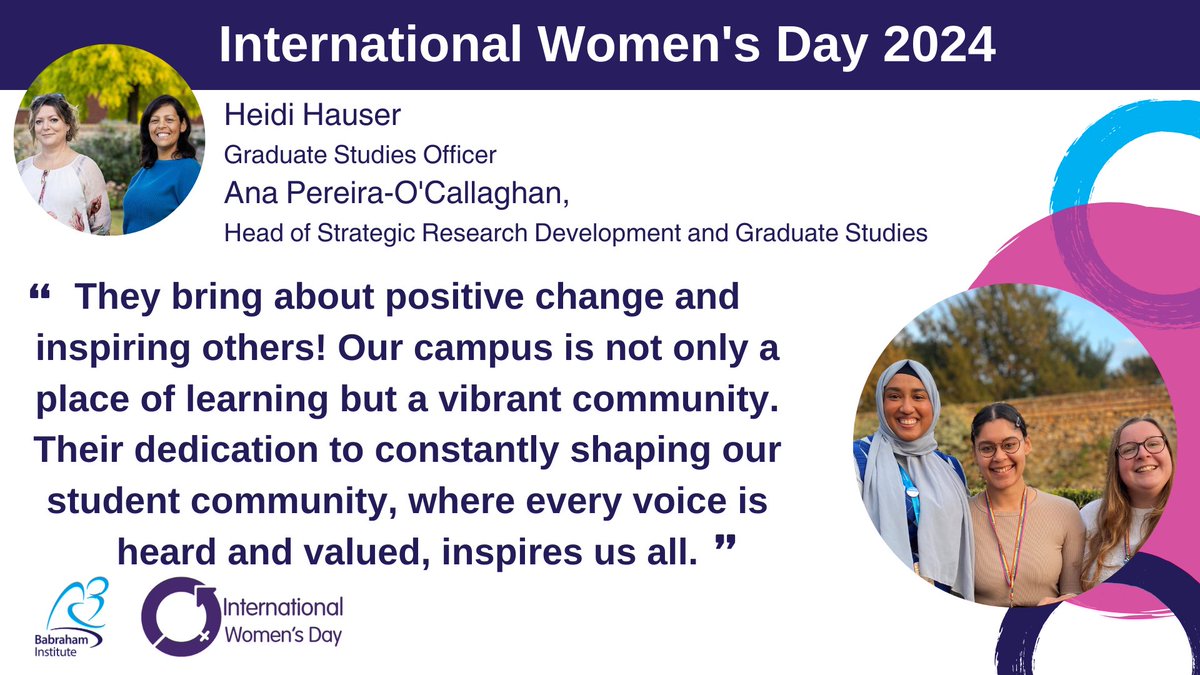 The Graduate Studies Office nominated Ellie, Caitlan and Oishee. "As student representatives, they hold a vital role in shaping the future of our PhD community here and they do it with passion and smiles on their faces."