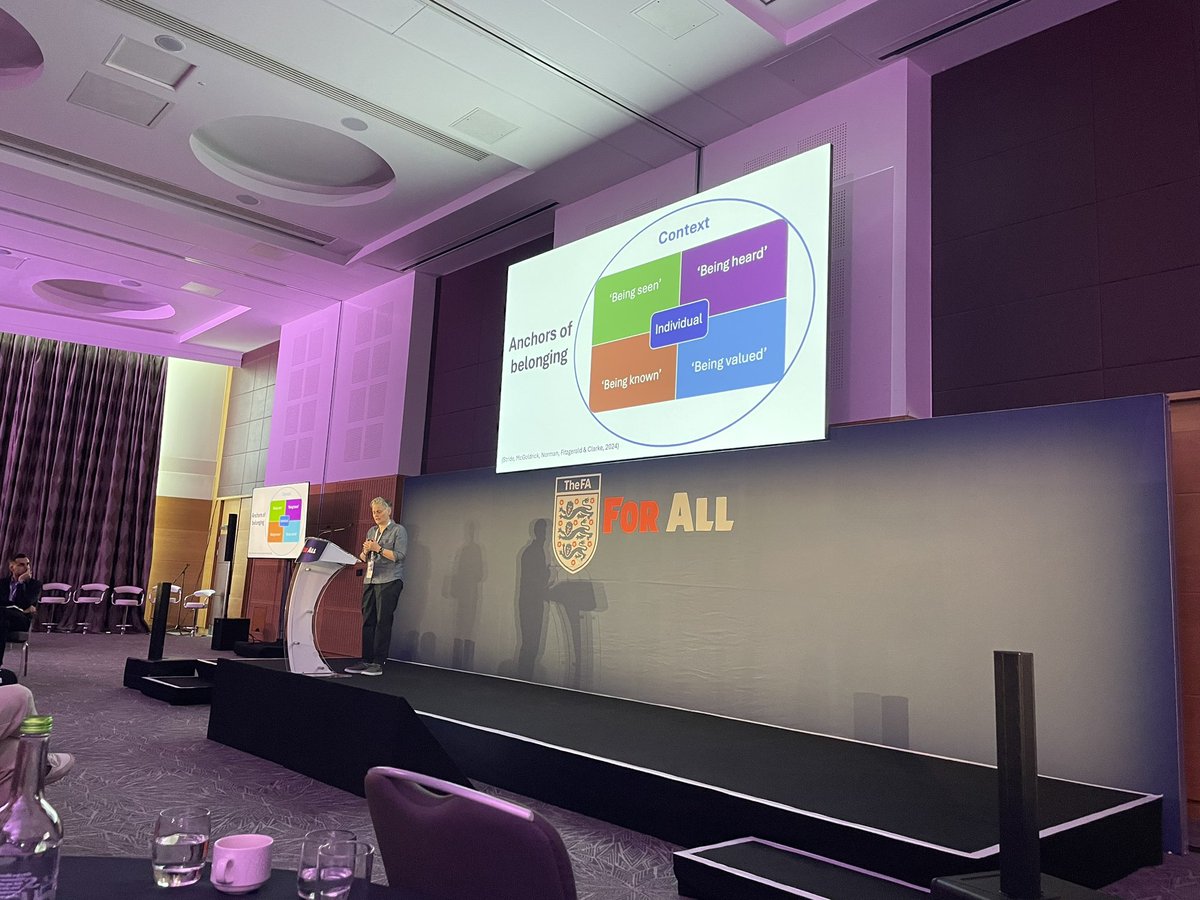 Exceptionally proud to be part of & lead such an incredible team of researchers here in the @TheCSJ_Sport,some of whom were at the @FA conference today presenting our framework on creating belonging in sport workforces. Fantastic day & a privilege to share our collective research