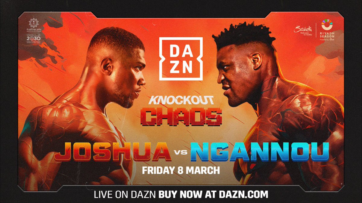 Buzzing for this !! The Big one tonight !! Who’s winning ? #JoshuaNgannou @DAZNBoxing Buy fight here - DAZN.com