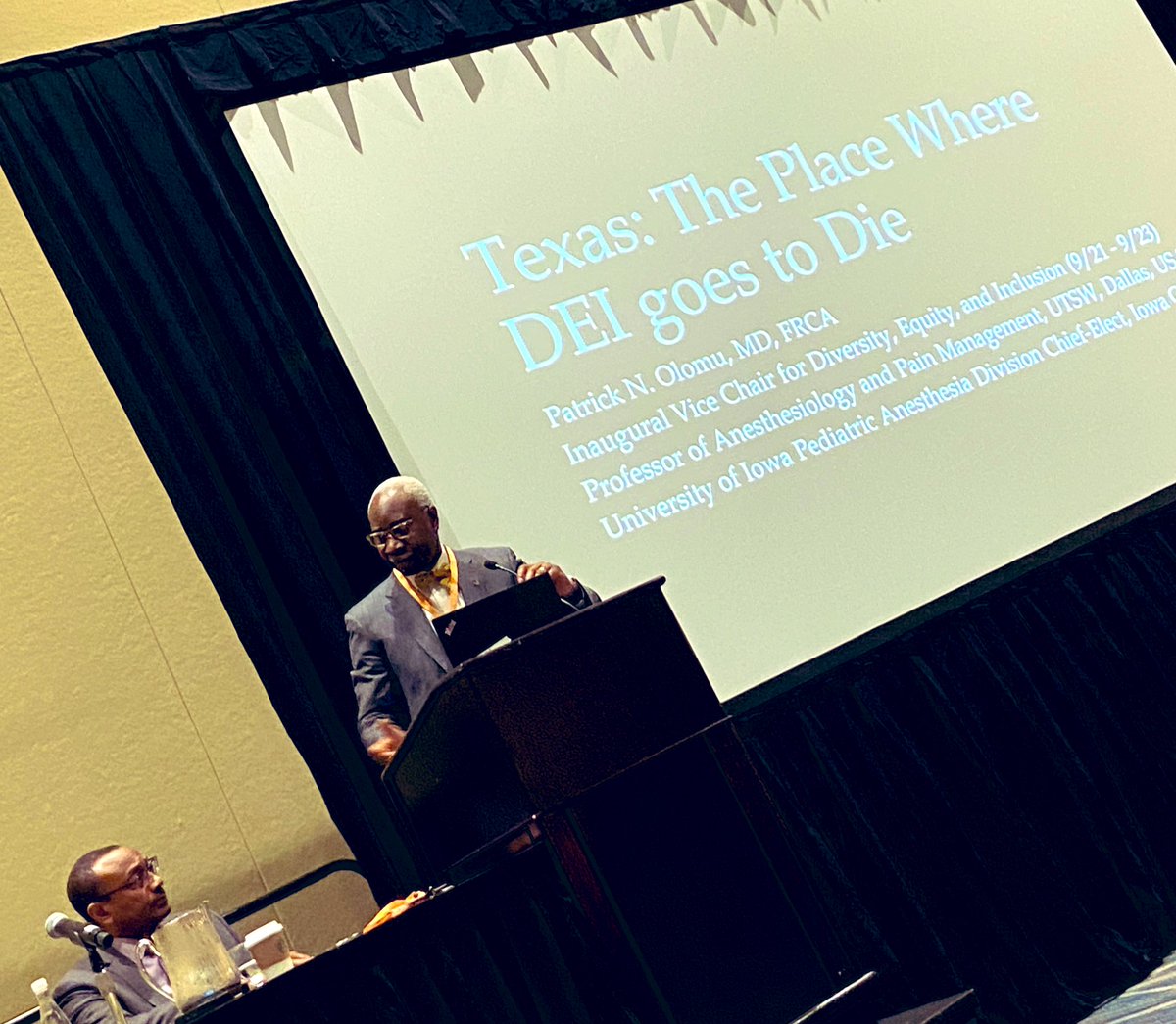 Dr. Patrick Olomu not pulling any punches with this opening slide! What an enlightening #ACGME2024 session chaired by @sickledoc . We all need to get rapidly on board with legal evolutions and equitable strategies to maintain diverse UME and GME environments.