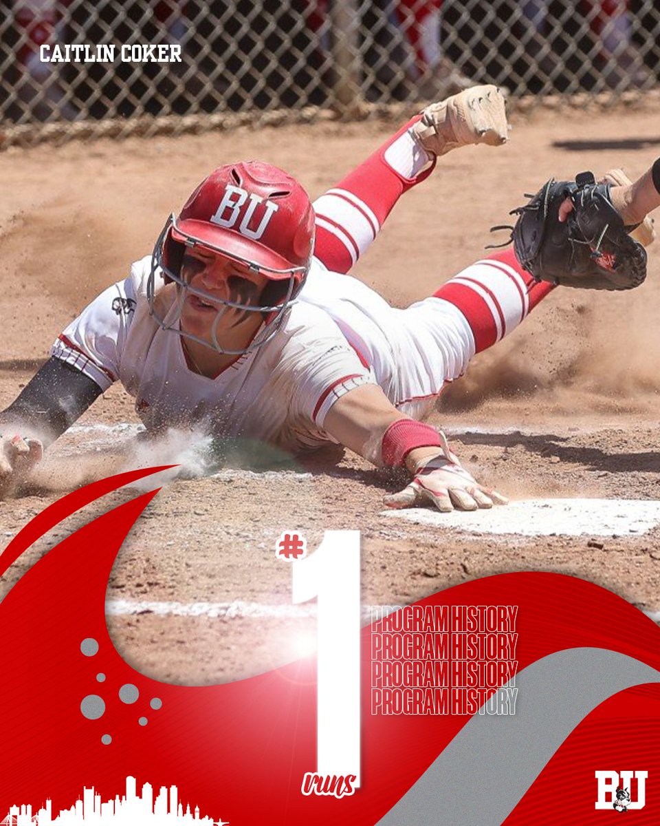 By safely reaching home plate in the bottom of the third inning on Avery's two-RBI single, Coker has set a new #BUSB record with 1️⃣7️⃣3️⃣ career runs scored‼️

#ProudToBU #DawgsEat #NCAASoftball