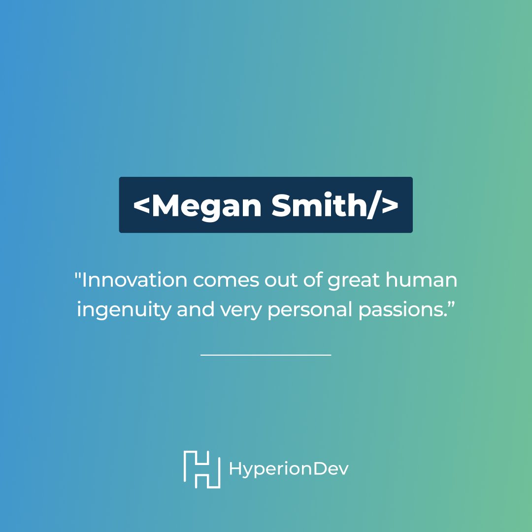 Innovation starts with passion! 💡 Megan Smith inspires us to think creatively and drive positive change. Let's celebrate #InternationalWomensDay with innovation and empowerment! #WomenInTech #TechDiversity #WomenInSTEM #EmpowerTechWomen #CodeDidThis