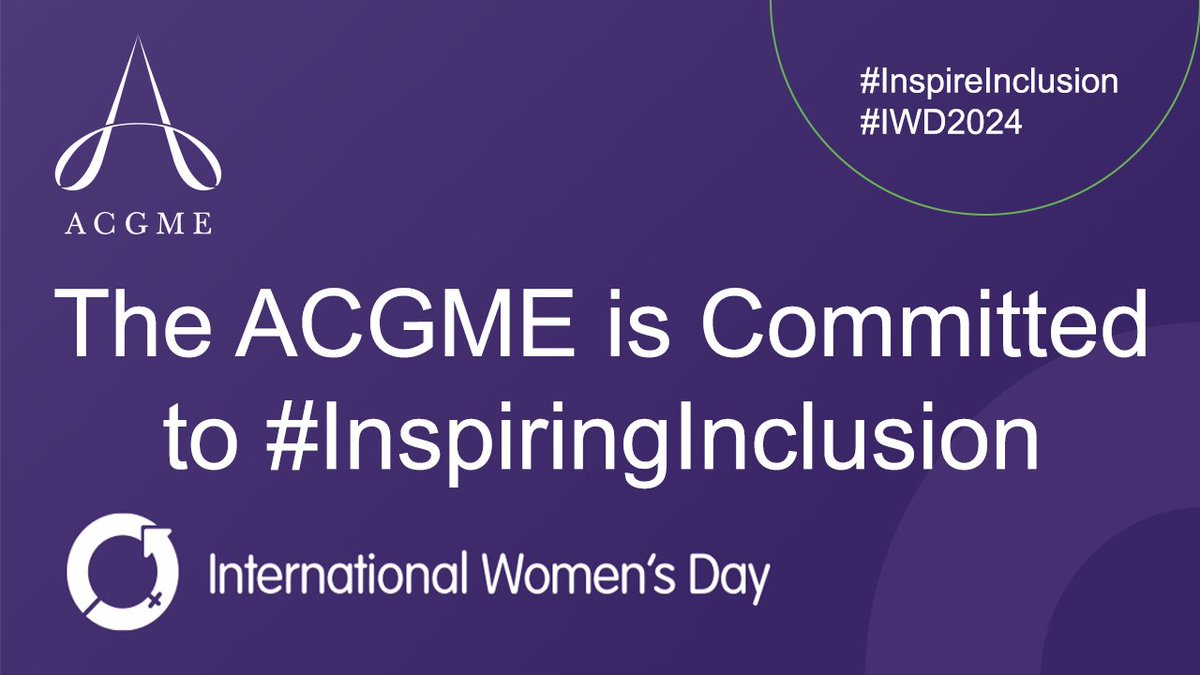 The #ACGME celebrates #womeninmedicine during #InternationalWomensDay and encourages everyone to #InspireInclusion. The more equitable and inclusive we can be as a society, the healthier and happier we can be as people.