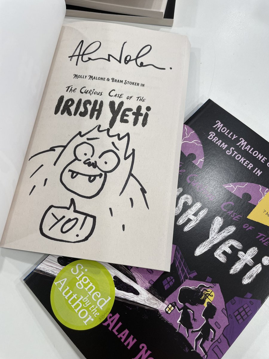 There are now signed copies of #WorldBookDay2024 ‘The Curious Case of the Irish Yeti’ available in Easons, Dubray & Hodges Figgis in Dublin City centre, as well as Easons & Dubray in Dún Laoghaire! I even drew the Yeti on some of ‘em! @OBrienPress @WorldBookDayUK @WorldBookDayIE