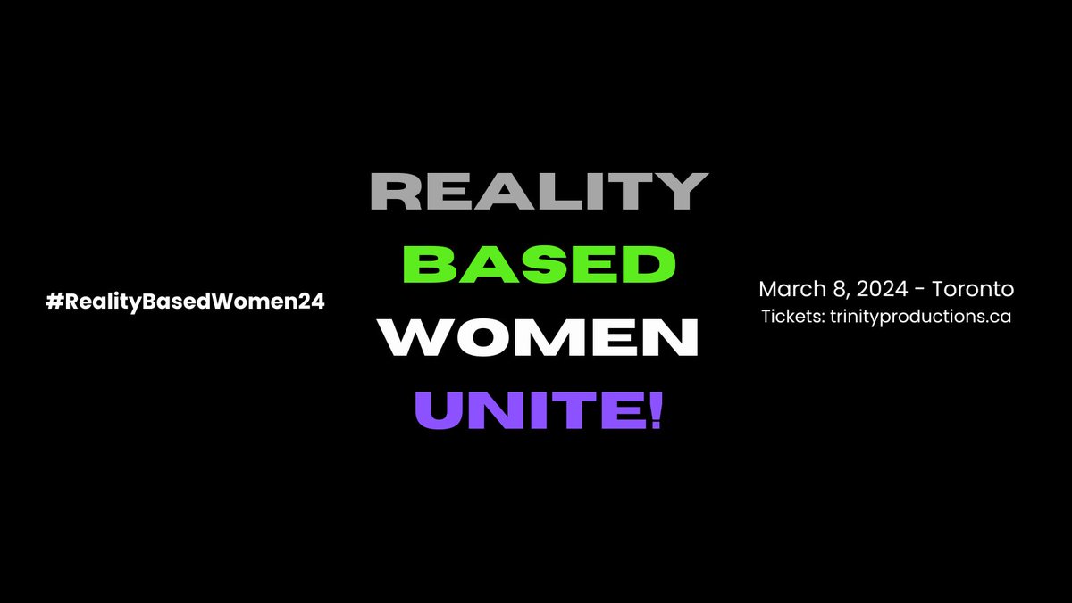 We're so excited for tonight! Use #RealityBasedWomen24 to tag your tweets at the event, everyone! For those not attending in-person, we'll be holding an after-party here on Spaces for everyone who's tuning into the livestream. @Mason134211f @MaureenWRC @Trinity_Prod_ @TDF_Can