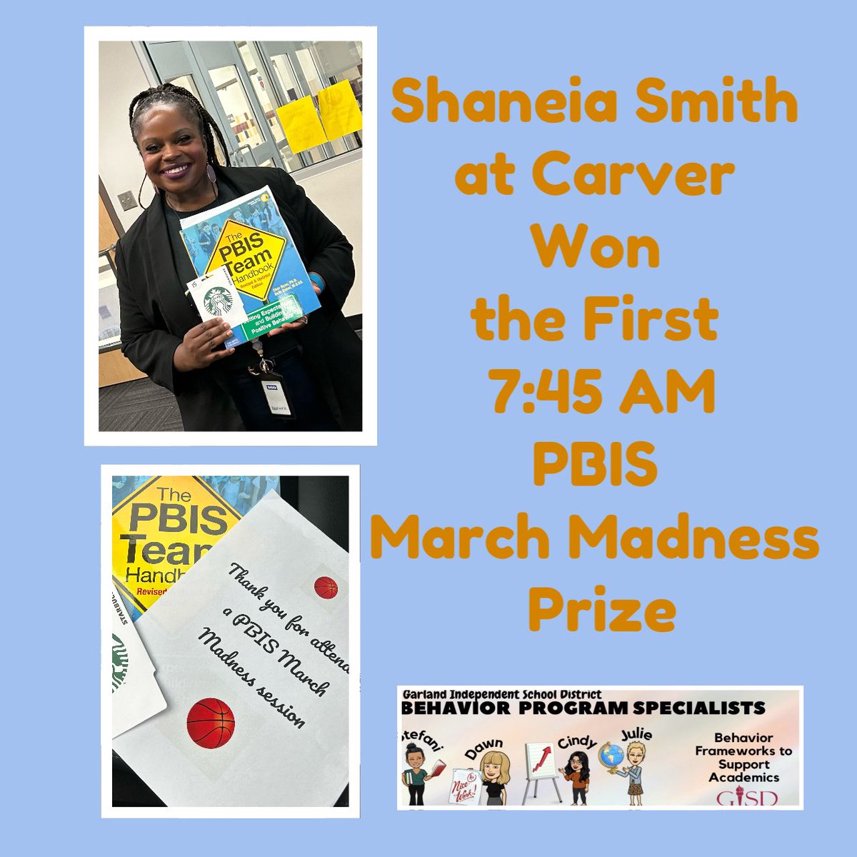 Shout out to an early 🦜 ! Catch our next 7:45 AM PBIS March Madness session. #GISDPBIS @stefstew82 @dawnjesmer2 @Magarci2Mary @PeralesIda @Carver_Tigers