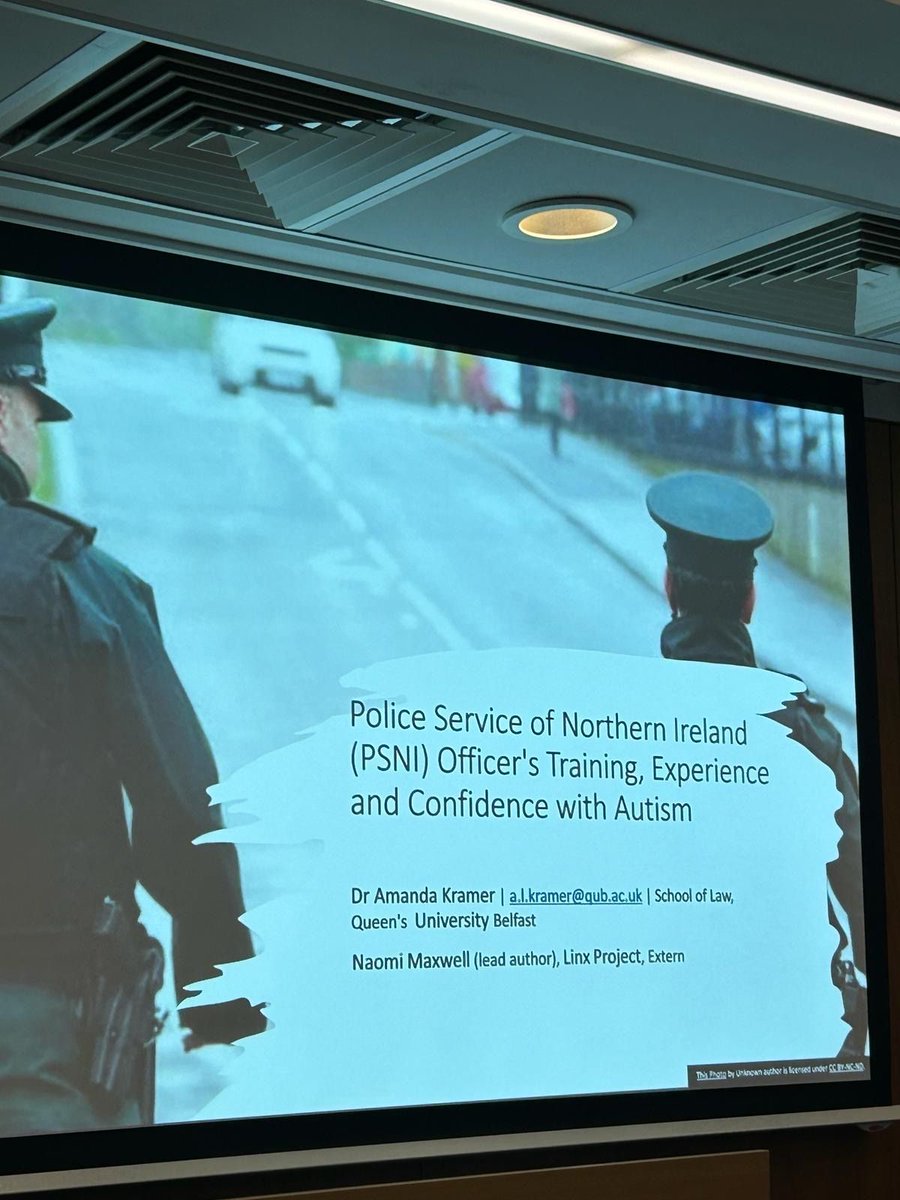 Thank you to @KramerAKramer02 for presenting at our Friday Seminar Series today on her research with Naomi Maxwell on PSNI Officers’ Training, Experience and Confidence with Autism