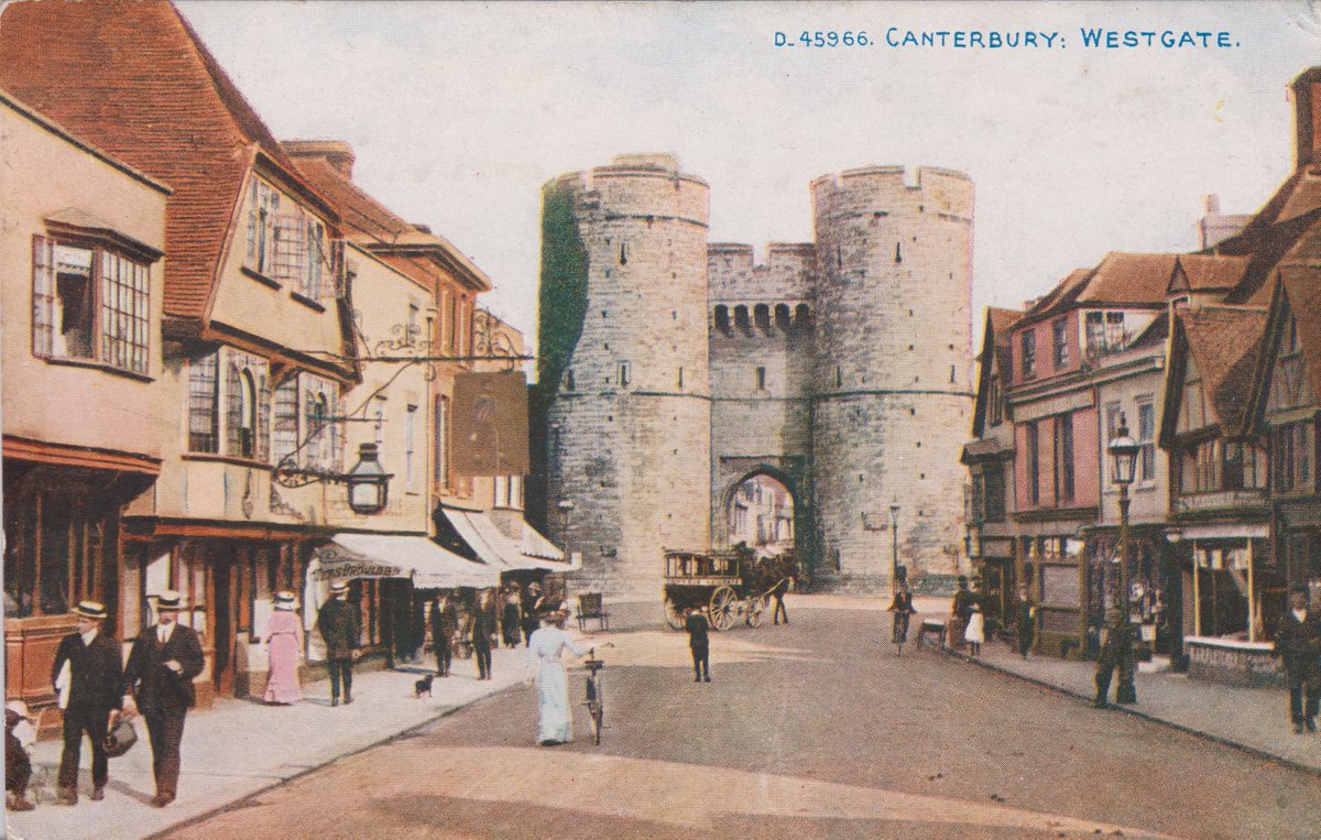 Canterbury's Westgate, posted to Bruce Road, Bromley-by-Bow: Dear Mum, We shall be pleased to see you both as early as you like on Sunday. I was quite surprised to get a letter so quickly. We are all quite well. #PostedInThePast