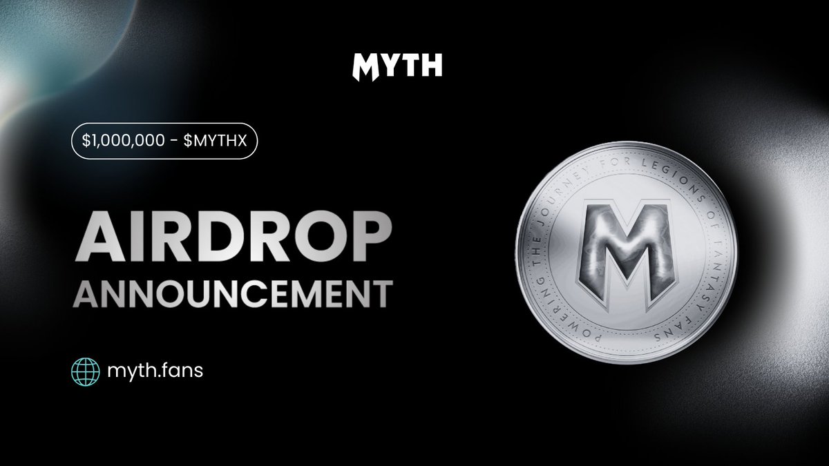 Announcing The $1,000,000 MYTH Airdrop 🚨🪂 It's time to announce the long-awaited airdrop of $MYTHx tokens, and how you can participate. But before we can tell you about the AIRDROP we need to dive into what MYTH actually is and what we do. In this post, we'll cover: ▫️ What…