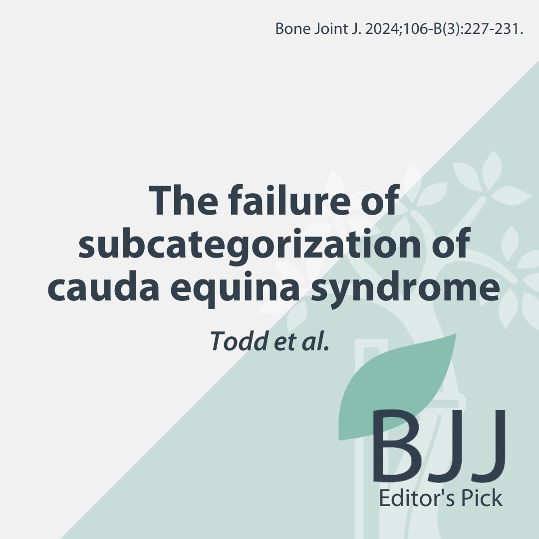 There are weaknesses in many classifications, including those of cauda equina syndrome. Decision-making should be based on symptoms, signs, and assessment of bladder volume. Further research is needed in this area. #BJJ #Healthcare #Surgeons boneandjoint.org.uk/Article/10.130…
