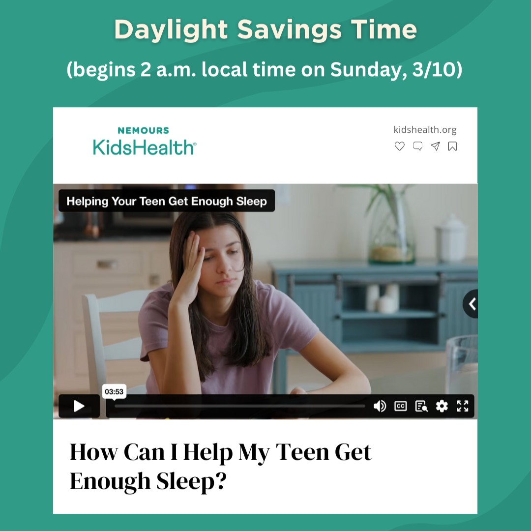 It's almost daylight saving time and as the clocks jump forward, many people will be losing an hour of sleep. This can be tough for teens who don't get enough rest already, but this video may help. bit.ly/49vI1ZV