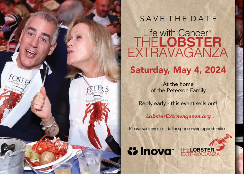 LifewithCancer's tweet image. It's not too late to register for this year's Lobster Extravaganza. The deadline for sponsors to be recognized on the invitation is March 15th! Visit Inova.Events/Lobster to purchase tickets or for more information.