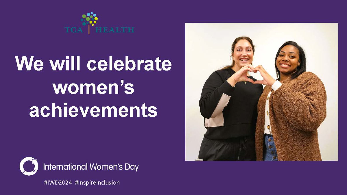 TCAHealth's tweet image. Happy #InternationalWomensDay. We celebrate the remarkable strength, and resilience of women around the world. From trailblazing leaders to unsung heroes, every #woman contributes to making our world a better place. Let's continue to #inspireinclusion. #TCACARES #ValueCHCs