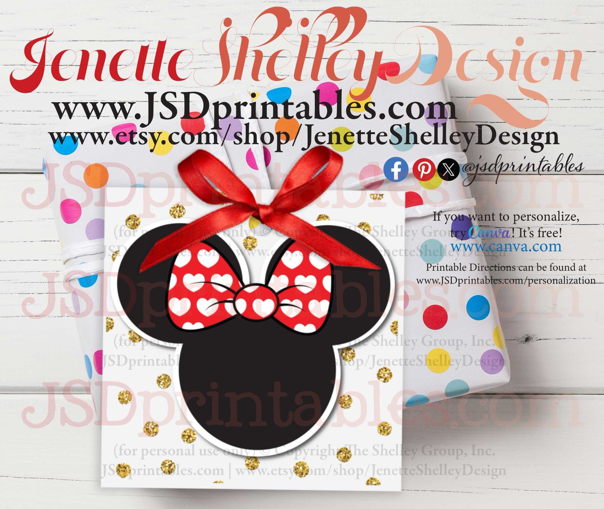 jsdprintables.com/product-page/m… Add a touch of Disney inspiration and magic to your gifts with our Mouse Ears Printable Digital Gift Tags. @jsdprintables #printables #shopsmall #gifts #gifttags #instantdownload #disneyinspiration #disney
