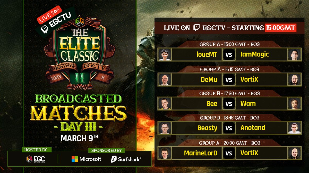 We're back on air tomorrow for the third day of the Elite Classic II round robin, and the event lives up to its name with five HYPE matches!
