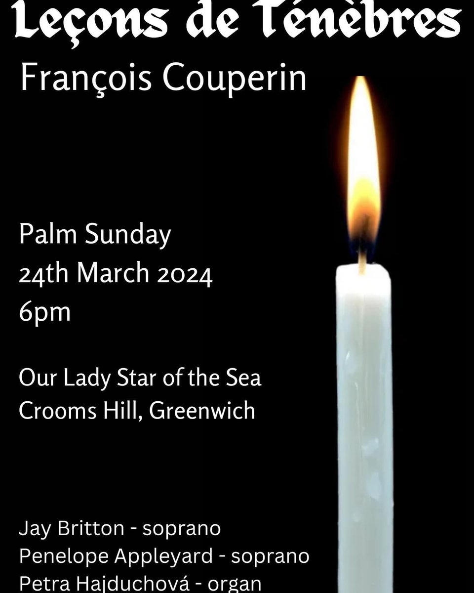 A little later in period than the Tudors, but some glorious early music nonetheless. Come and see me in wonderful company performing Couperin’s Leçons de Ténèbres in Greenwich on Palm Sunday as part of the solemn Holy Week